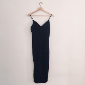 H&M Black strappy v-neck wrap dress, size 6